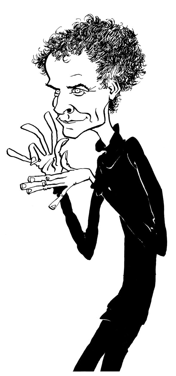 Peter Maxwell Davies - karikatuur - Britse componist - b door John Minnion