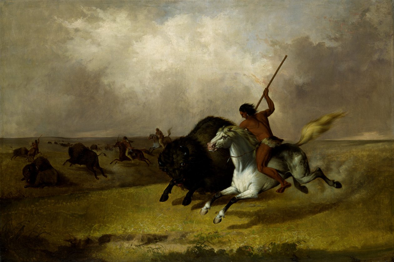 Buffeljacht op de Zuidwestelijke Prairies door John Mix Stanley
