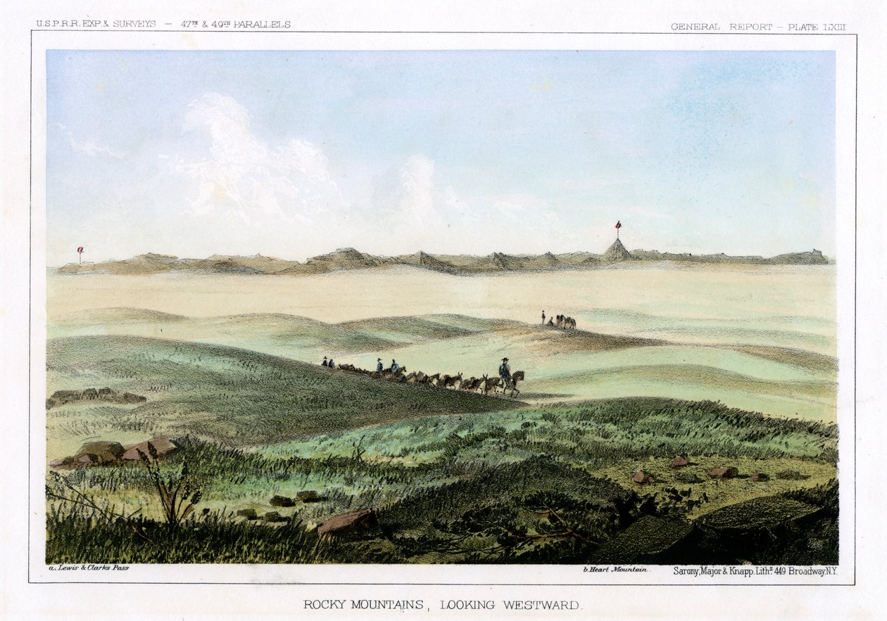 De Rocky Mountains, kijkend naar het westen, VS, 1856 door John Mix Stanley
