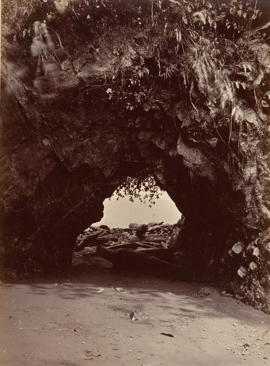 Tropisch landschap, natuurlijke boog, Cupica Bay, 1871 door John Moran