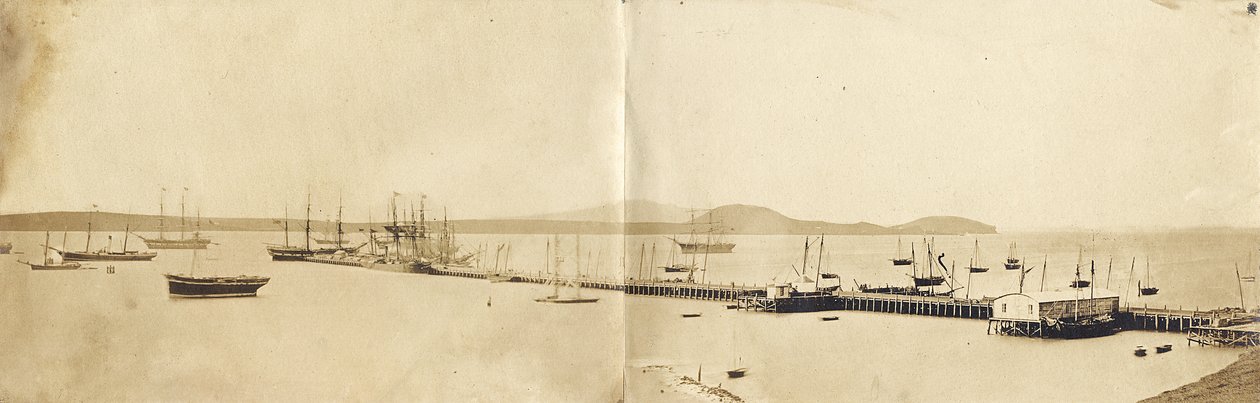 Haven van Auckland, 1865 door John Nicol Crombie