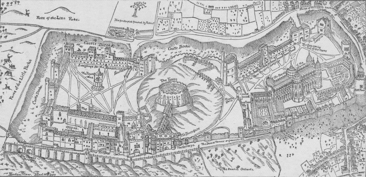 Nordens Uitzicht op Windsor Castle, 1607 door John Norden