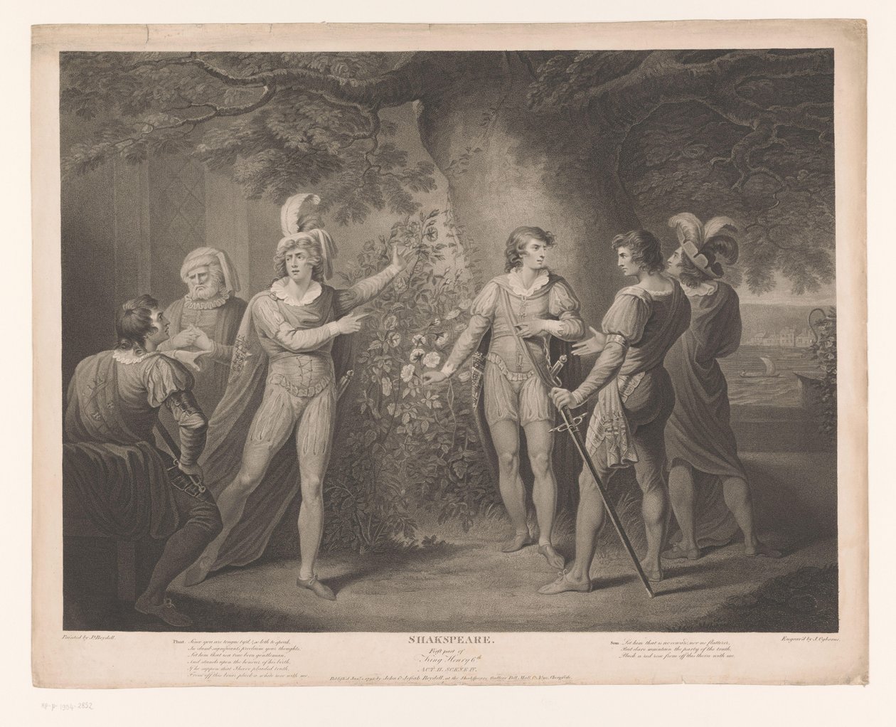 Richard Plantagenet en de graaf van Somerset bij rozenstruiken door John Ogborne (I)