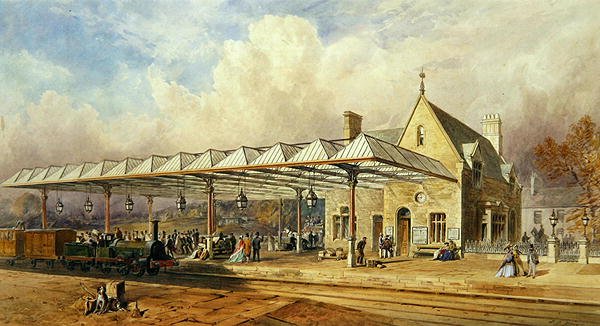 Treinstation, 1868 door John Osborn Brown
