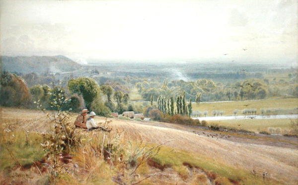 Uitzicht vanaf Hedsor Hill op de Theems, nabij Cookham door John Pedder