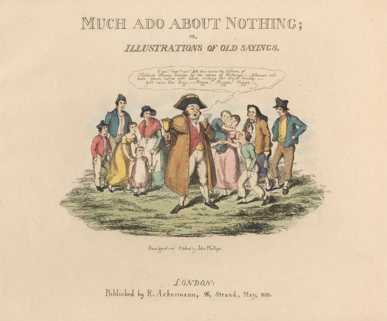 Een van een Set van Vier: Veel Gedoe om Niets of Illustraties van Oude Zegswijzen door John Phillips