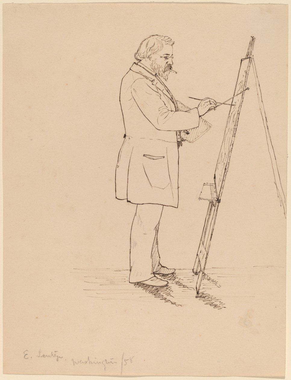 Schetsen - Emanuel Leutze door John Quincy Adams Ward