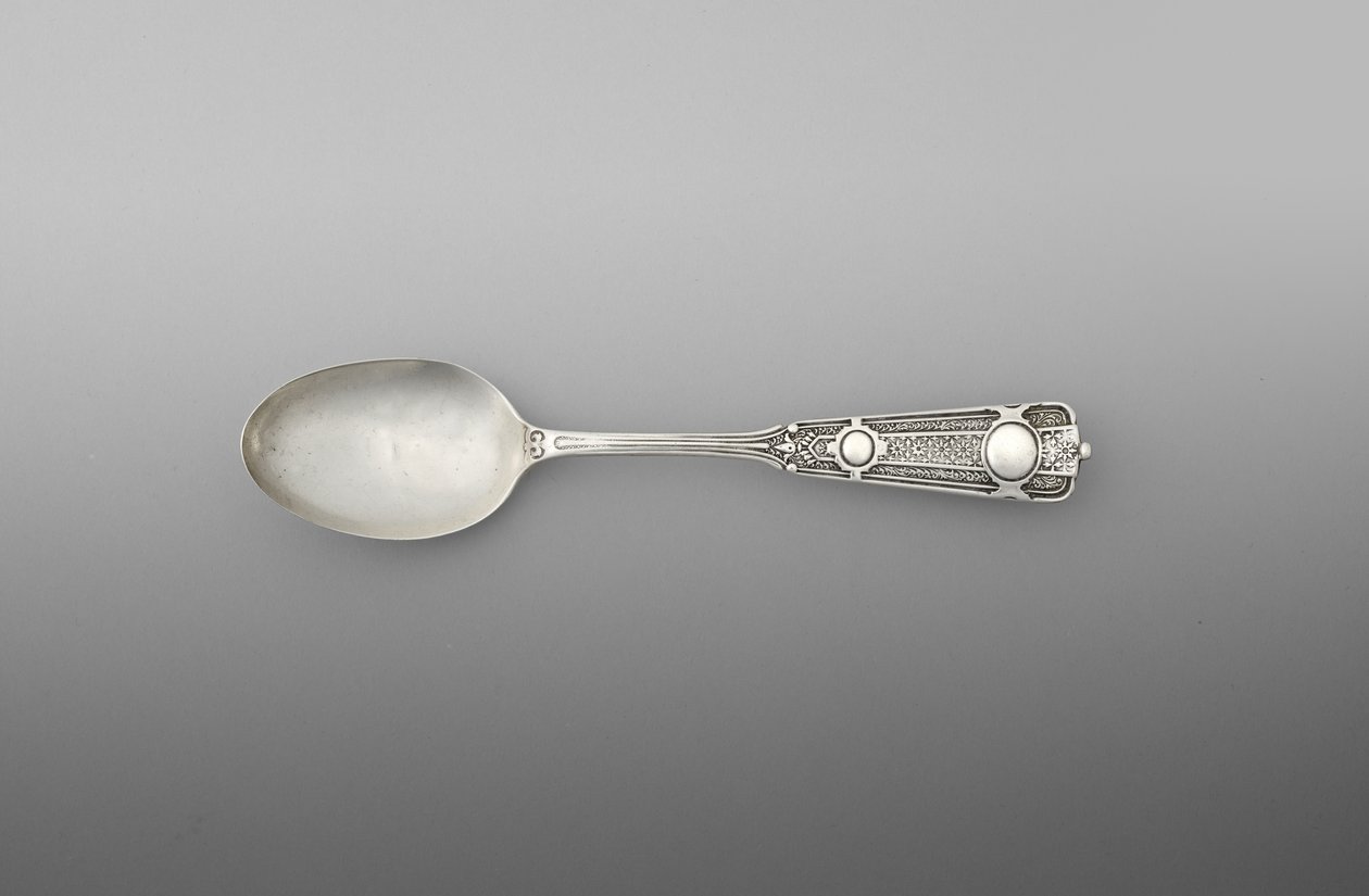 Theelepel (een van een paar), ca.1860-90 (zilver) door John R. Wendt