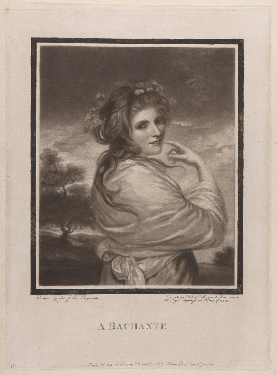 Een Bachante (Emma Hart, later Lady Hamilton) door John Raphael Smith