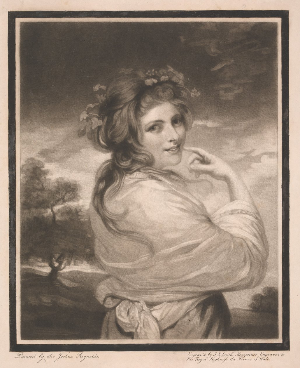Lady Hamilton als bacchante door John Raphael Smith
