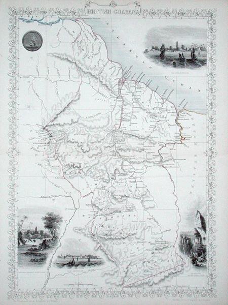Brits Guyana, uit een Serie Wereldkaarten gepubliceerd door John Tallis & Co., New York & Londen door John Rapkin