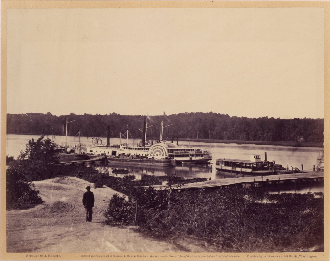 Medische bevoorradingsboot, Appomattox Landing, Virginia, uit Gardners Schetsboek van de Burgeroorlog door John Reekie