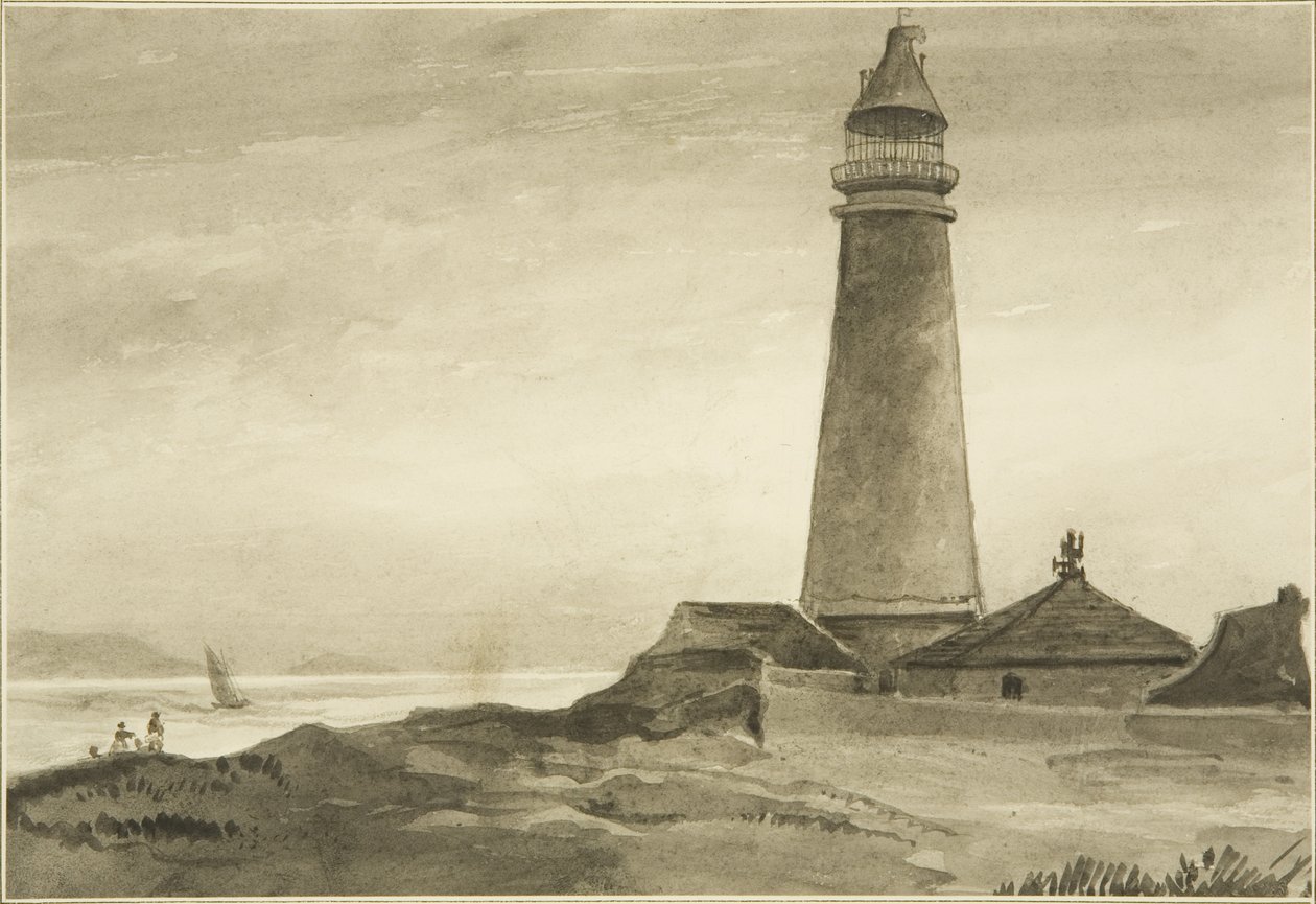 De Flat Holm vuurtoren door John Reverend Eden