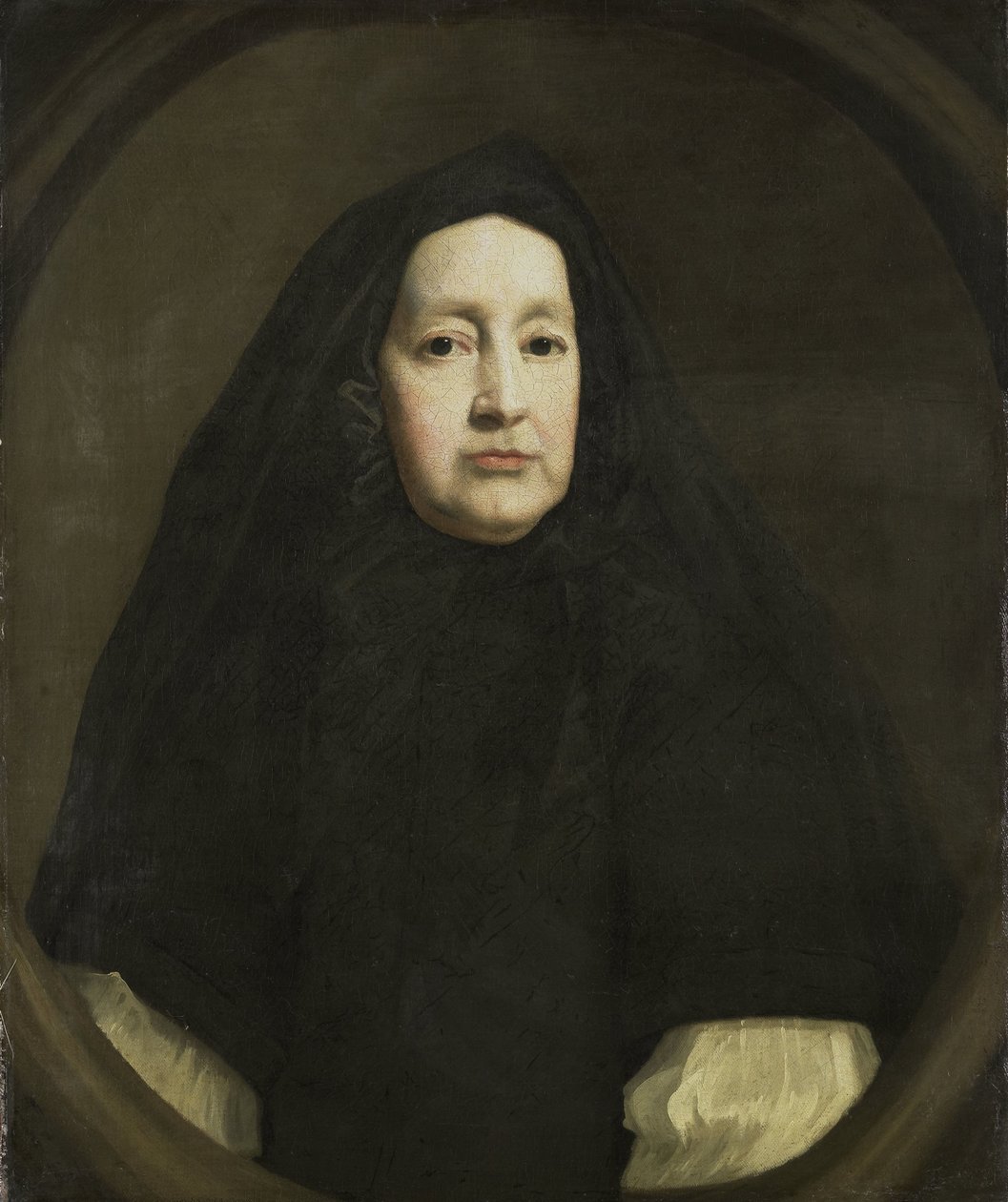 Portret van Katharine Elliot (overleden 1688), kamermeisje van hertogin Anne van York en eerste kamermeisje van koningin Mary van Modena, de eerste en tweede echtgenotes van James II van Engeland door John Riley (copy after)