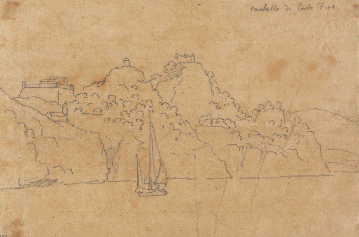 Kasteel van Portofino door John Robert Cozens