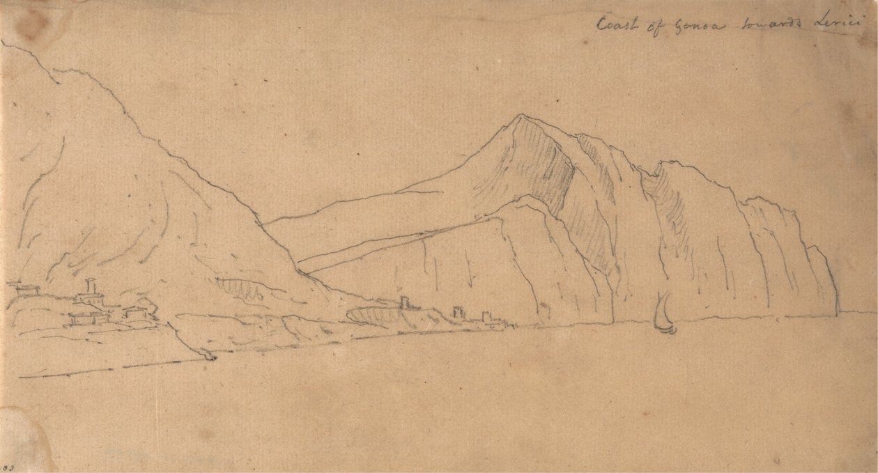 Kust van Genua richting Lerici door John Robert Cozens