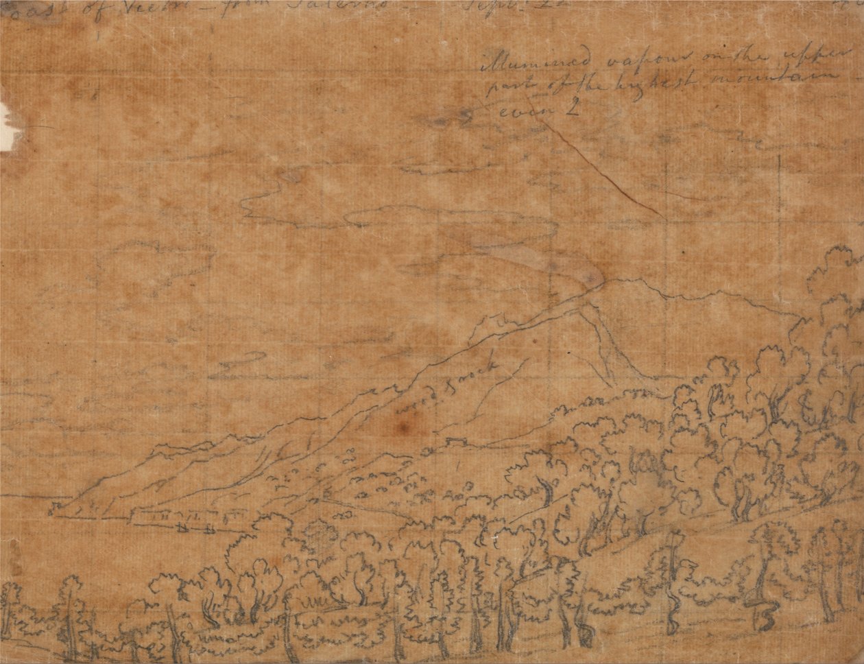 Kust van Vietri vanaf Salerno, 22 september door John Robert Cozens