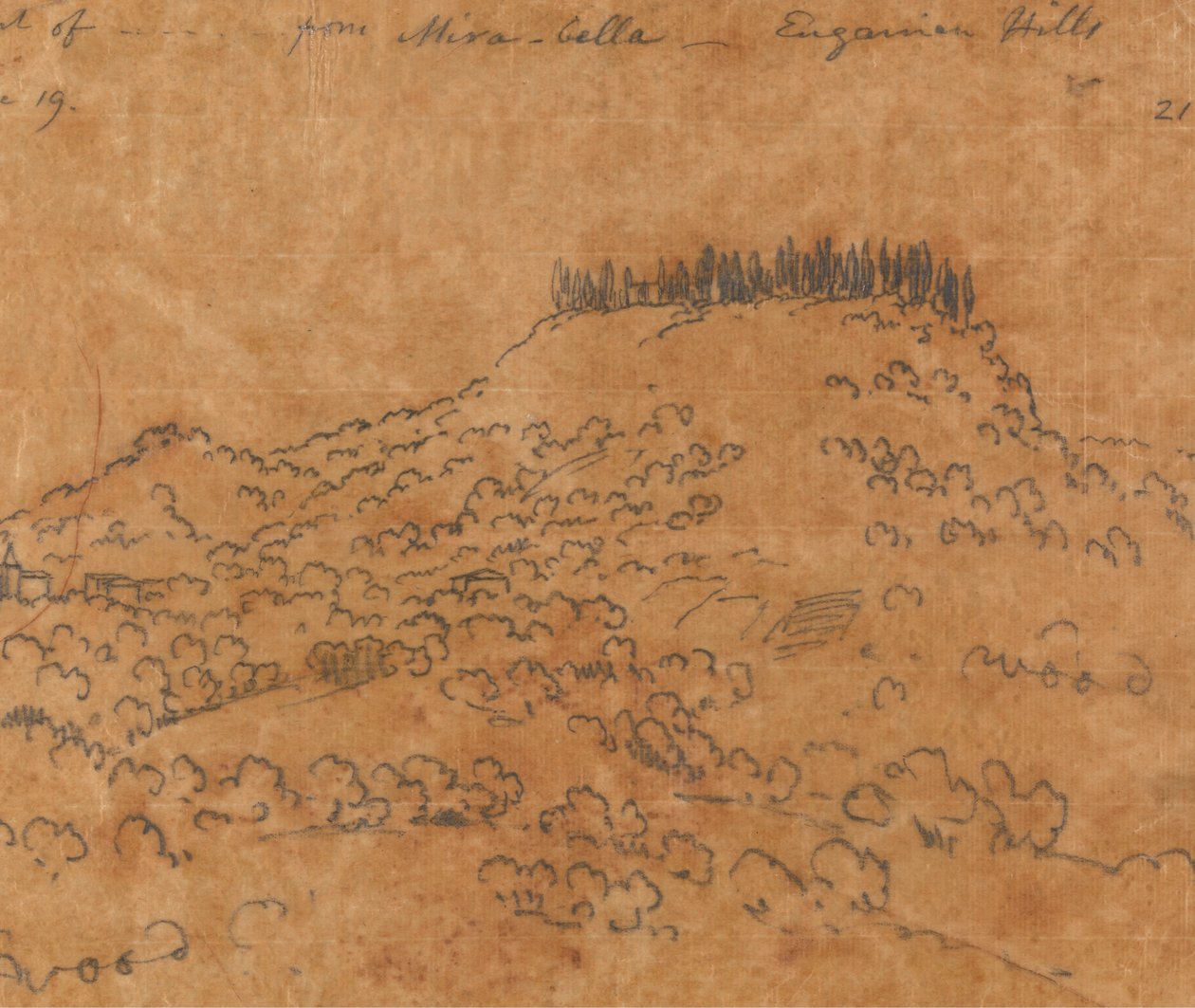 Van Mirabella, Euganean Hills, 19 juni door John Robert Cozens