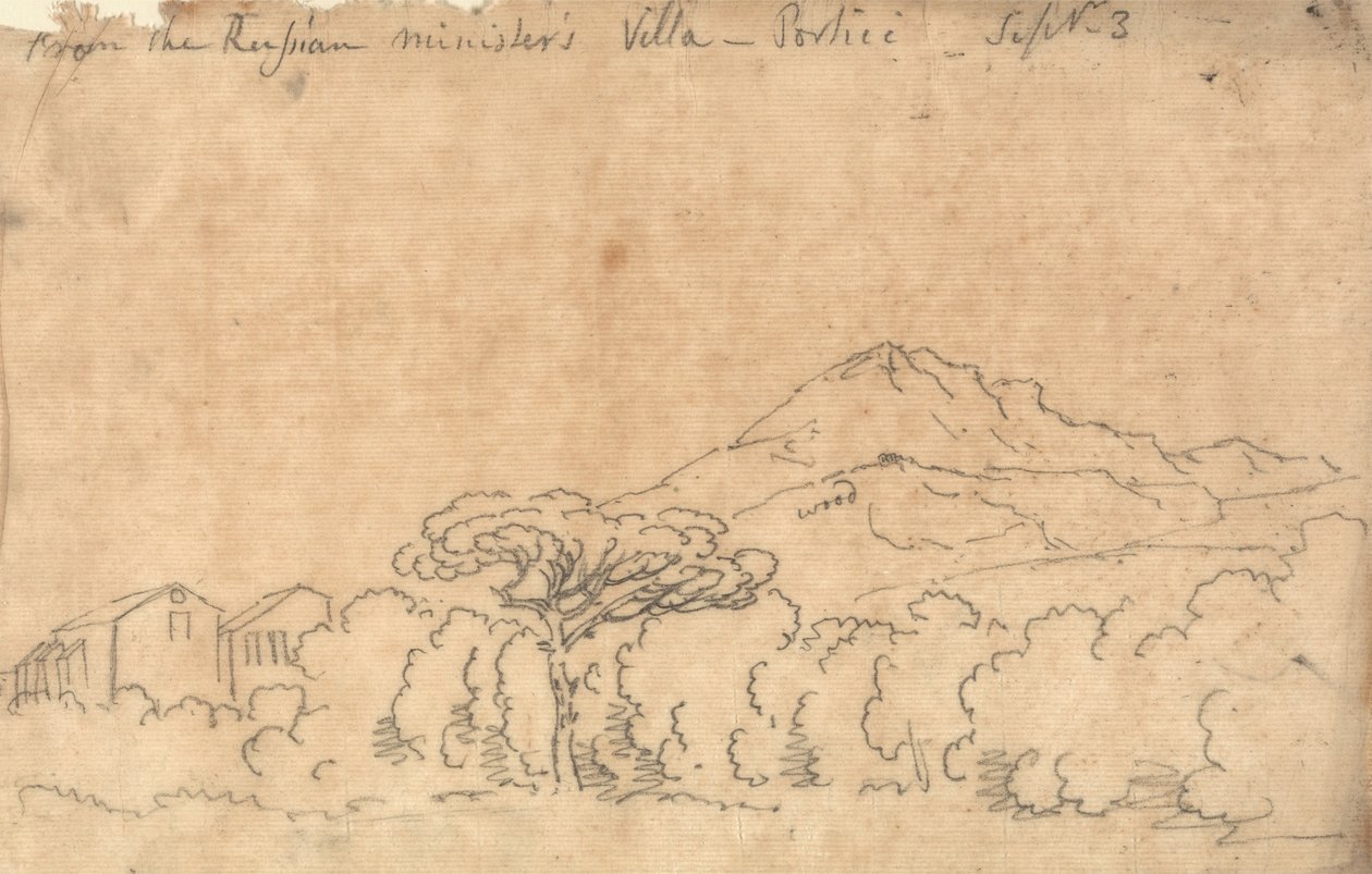 Van het paleis in Portici, 7 september door John Robert Cozens