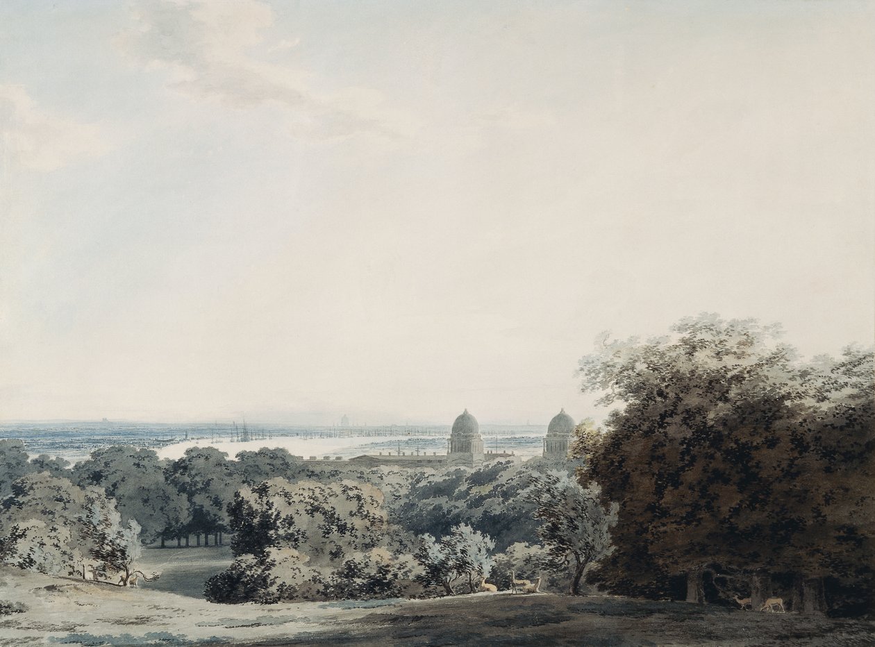 Londen vanaf Greenwich Hill door John Robert Cozens