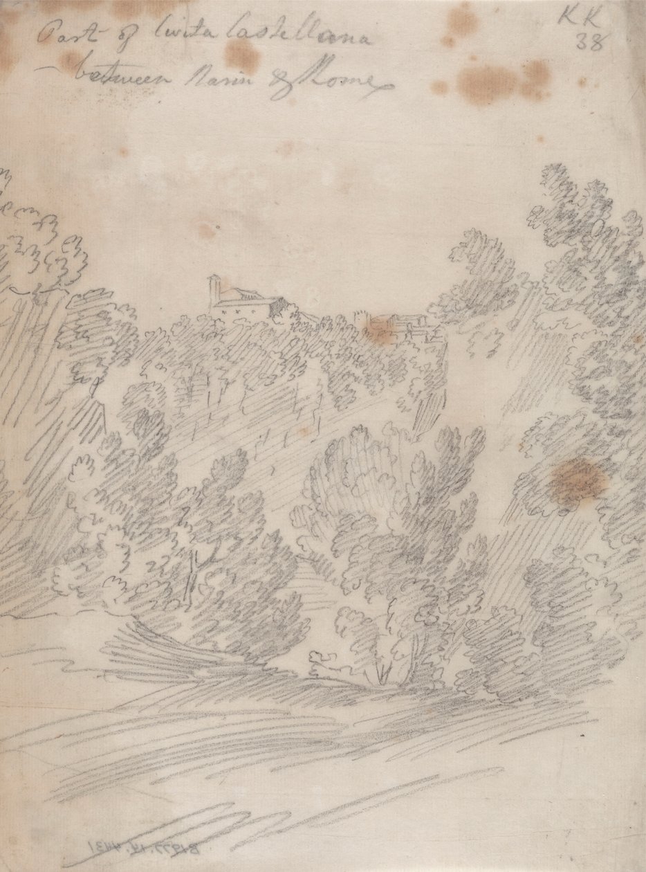 Deel van Civita Castellana, tussen Narni en Rome door John Robert Cozens