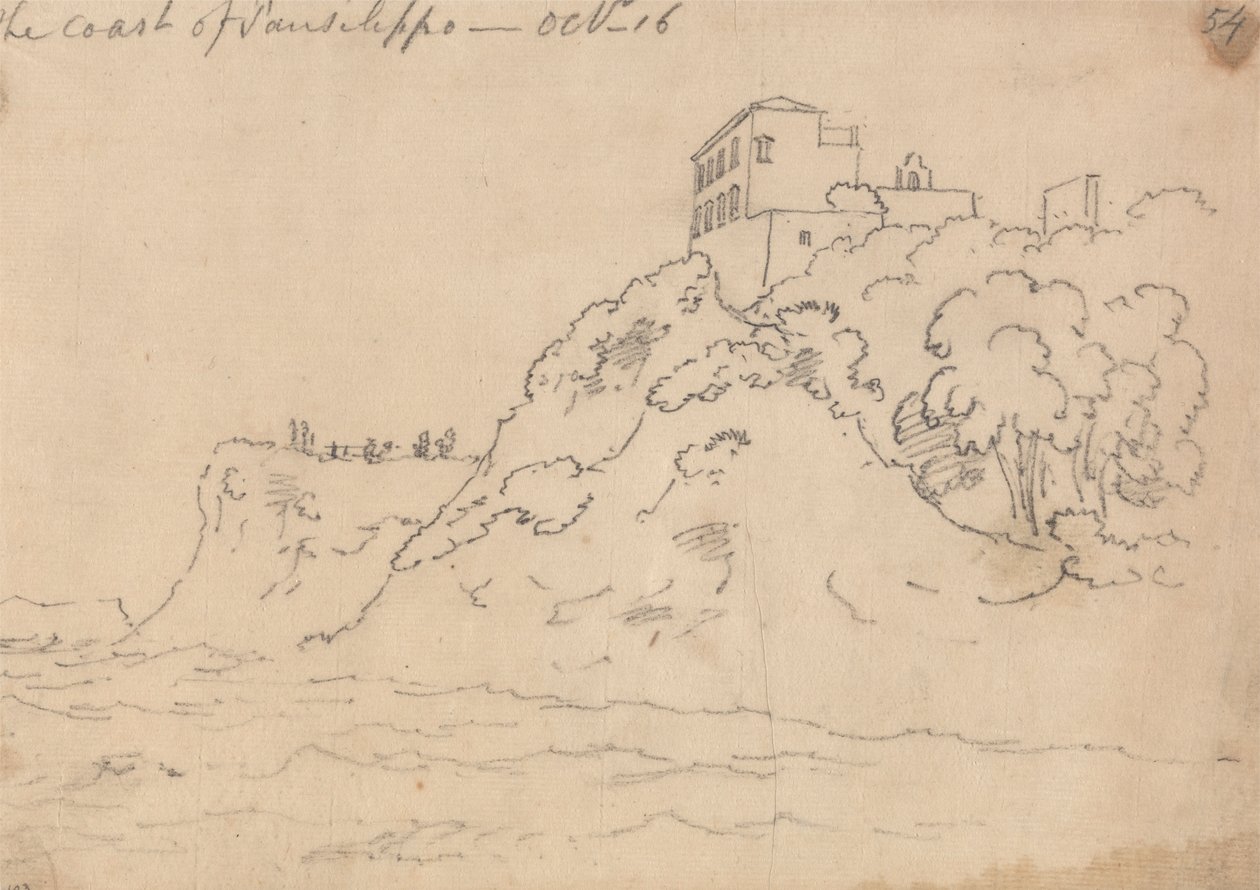 De kust van Posillipo, 16 oktober door John Robert Cozens