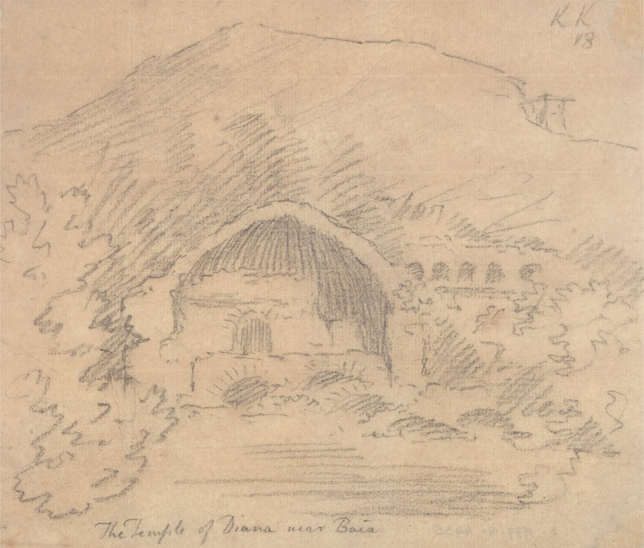 De Tempel van Diana bij Baia door John Robert Cozens