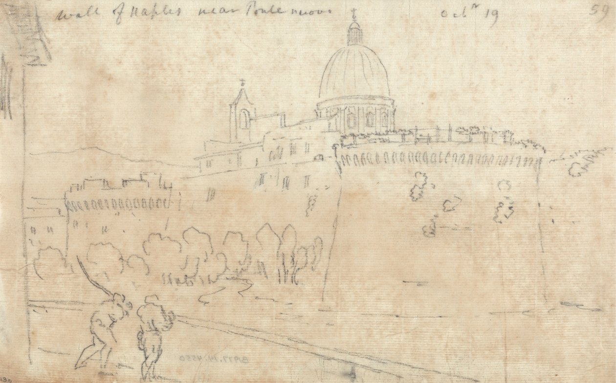 De Muur van Napels bij Ponte Nuovo door John Robert Cozens