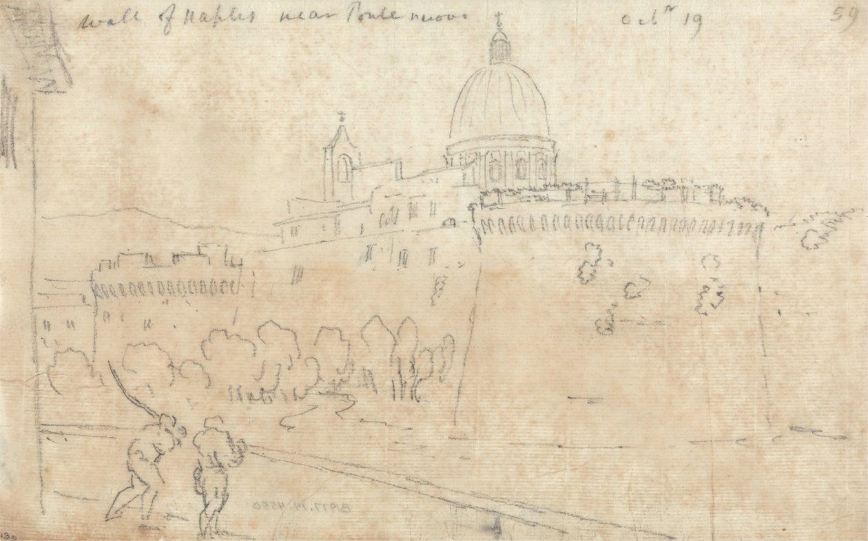 De Muur van Napels bij Ponte Nuovo door John Robert Cozens