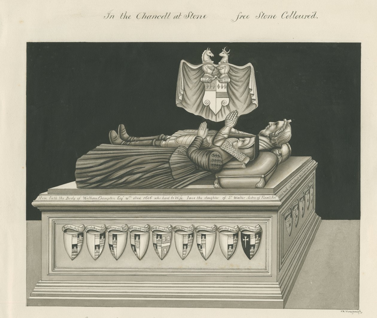 Stone - Graf van William Crompton door John Robert Fernyhough