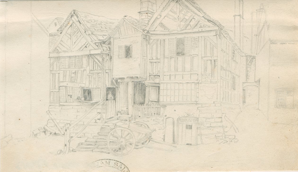Uttoxeter Stad - [Biermagazijn]: potloodtekening, nd [?midden 19e eeuw] door John Robert Fernyhough