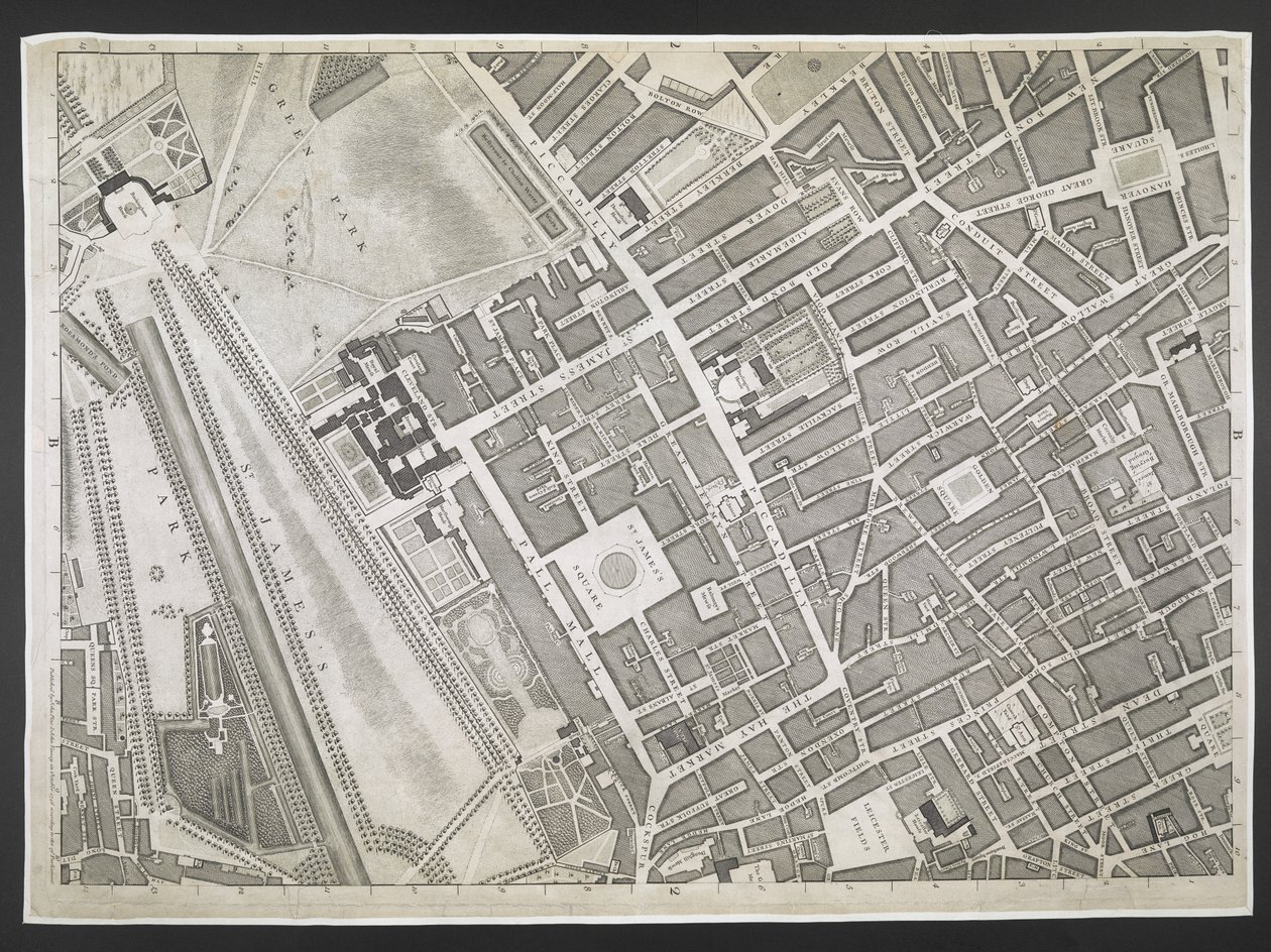 Plan van Londen, Piccadilly, St. James