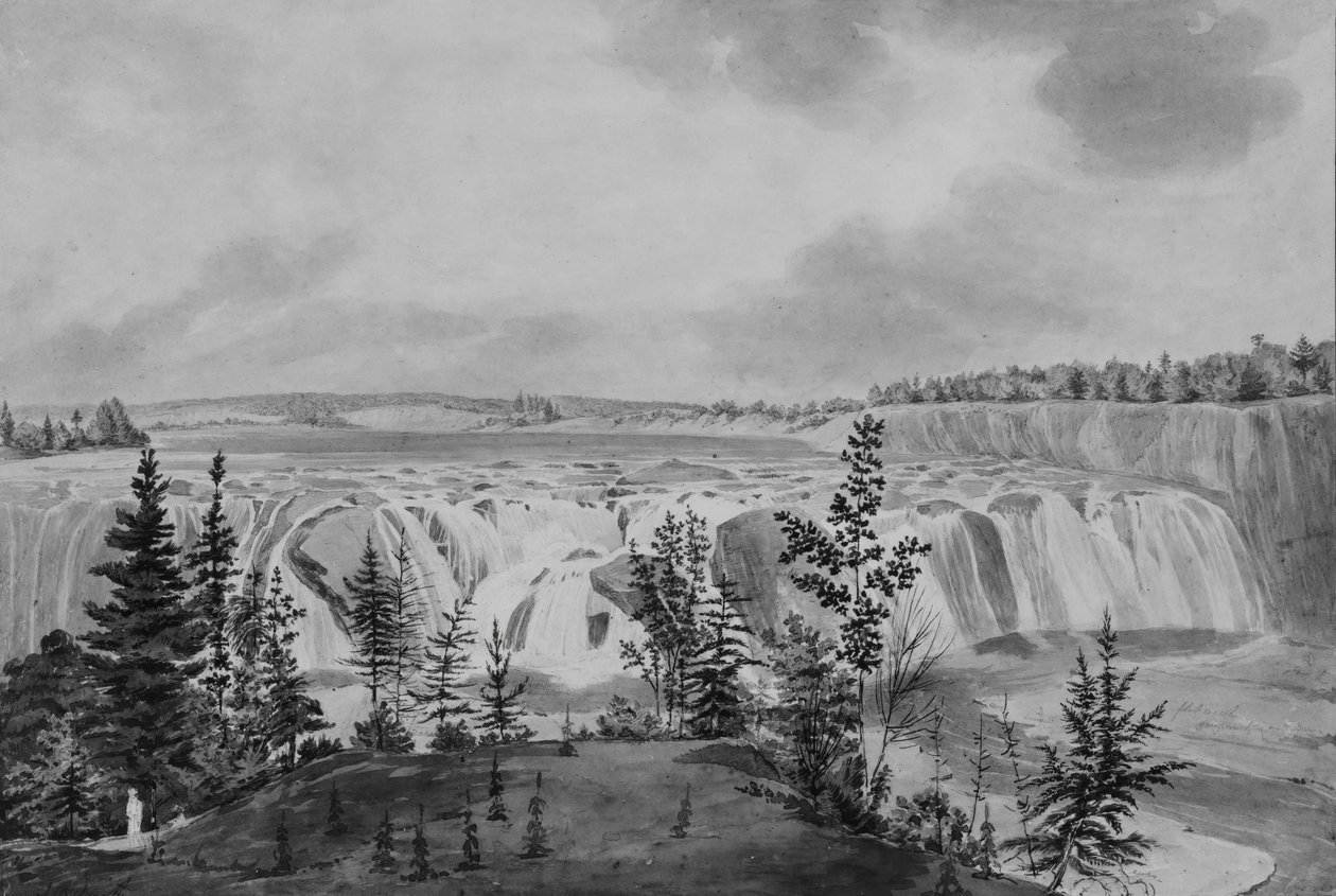 Cohoes Watervallen aan de Mohawk Rivier, New York door John Rubens Smith