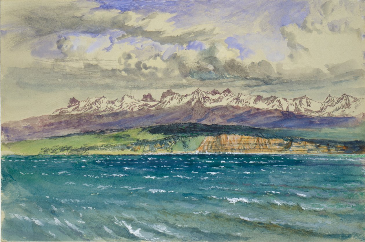 Middag in de lente, met zuidenwind, in Neuchatel door John Ruskin