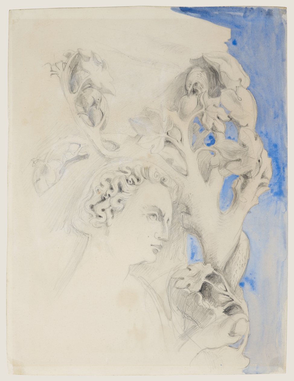 Gevel van het Dogenpaleis, Venetië - Hoofd van Adam, c.1845 door John Ruskin