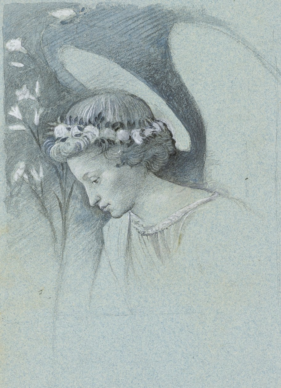 Studie van het hoofd van de engel Gabriël in Filippo Lippi