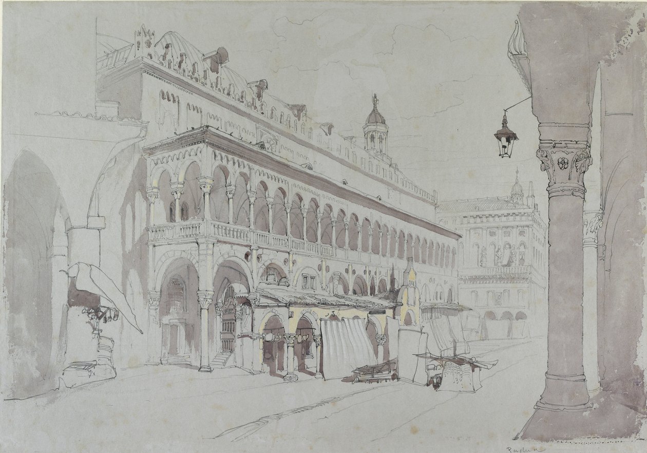 Het Palazzo della Ragione en Piazza delle Erbe, Padua, mei 1841 door John Ruskin