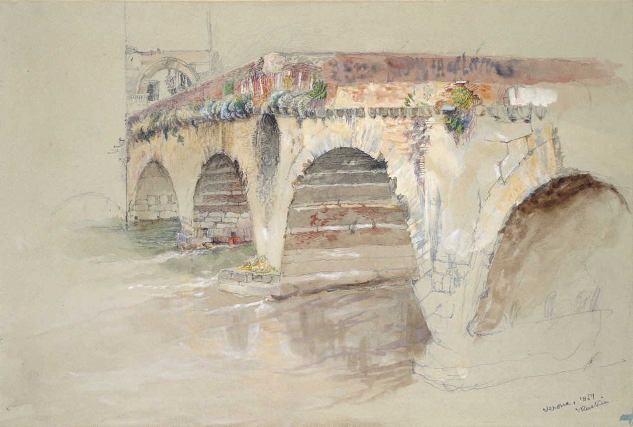 De Ponte della Pietra, Verona, 14-17 juni 1869 door John Ruskin