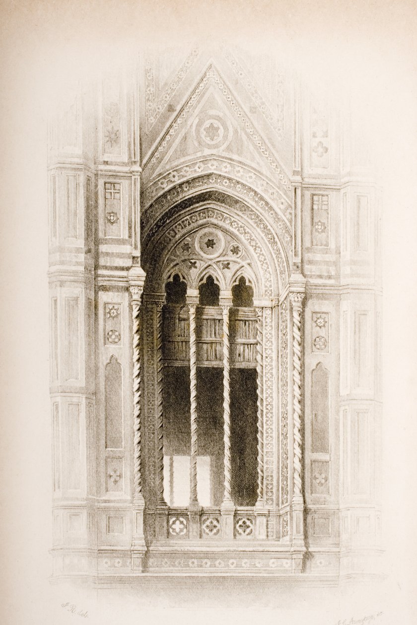 Tracering van de Campanile van Giotto, Florence, uit 
