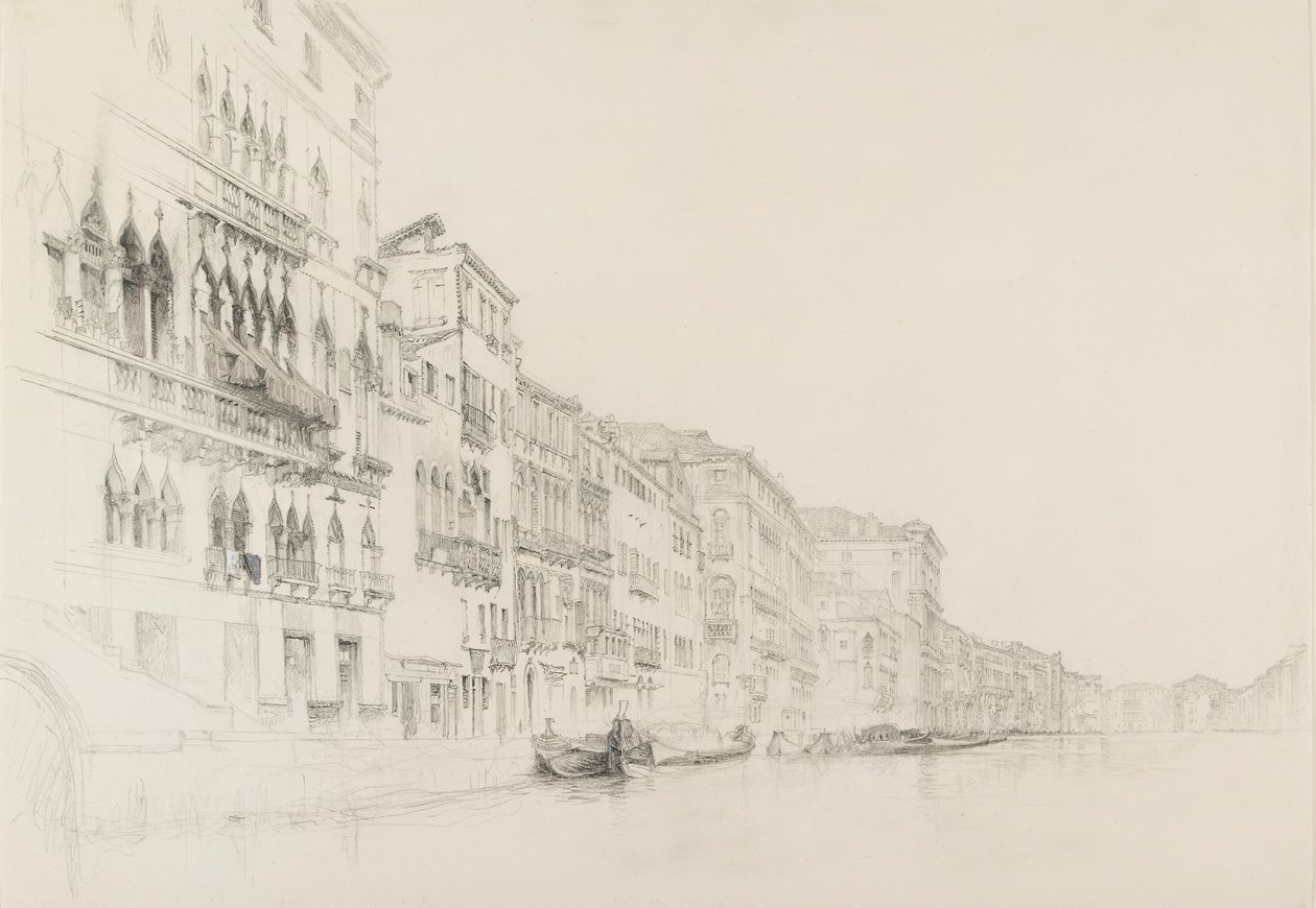 Uitzicht van het Palazzo Bembo naar het Palazzo Grimani, Venetië door John Ruskin