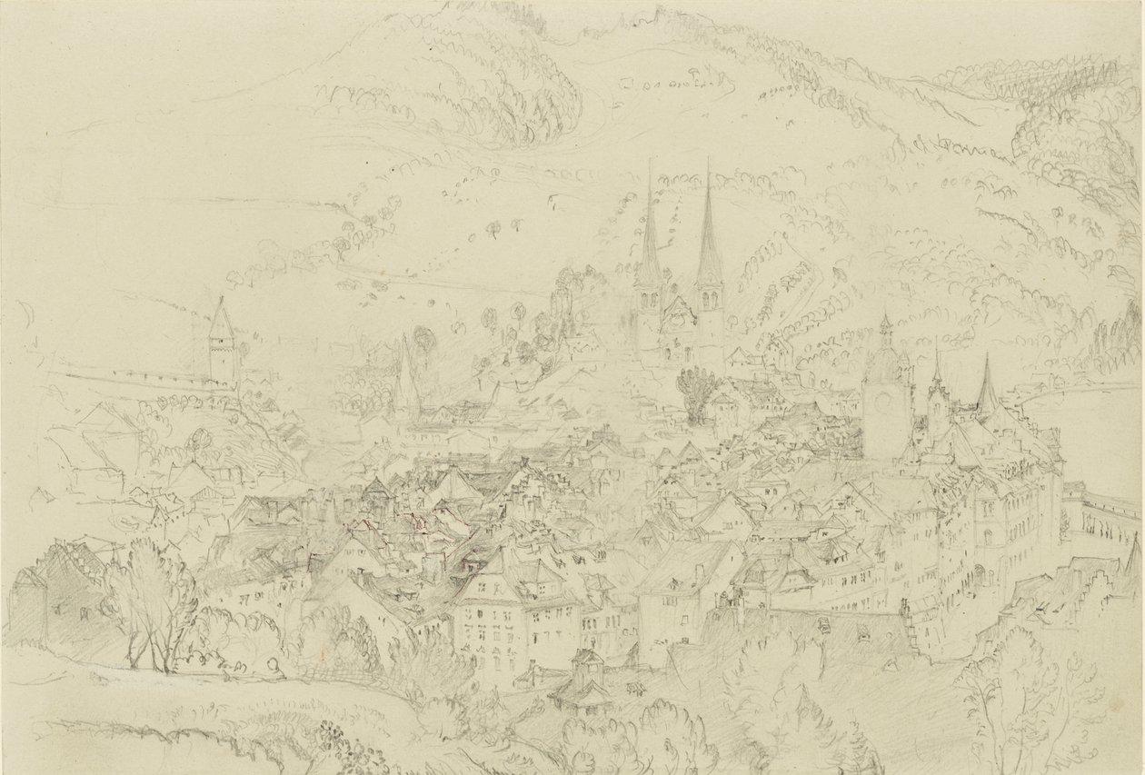 Uitzicht op Luzern van boven door John Ruskin