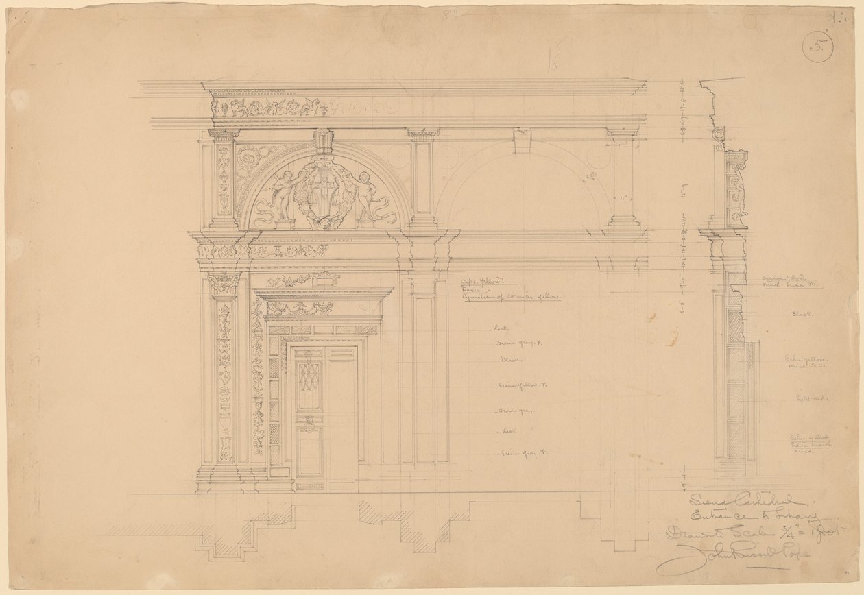 Kathedraal van Siena, Ingang naar Bibliotheek door John Russell Pope