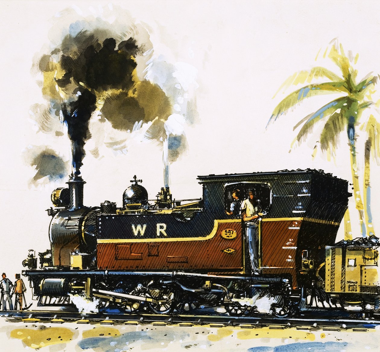 Smalspoorlocomotief van de WT-klasse, gebouwd door Bagnall, op de Western Railways door John S. Smith