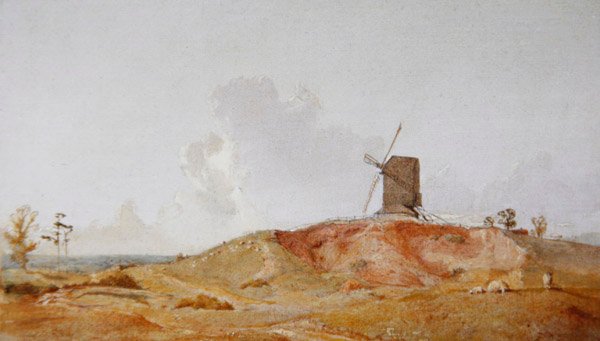 Een molen in Sussex, een midzomermiddag door John Samuel Raven