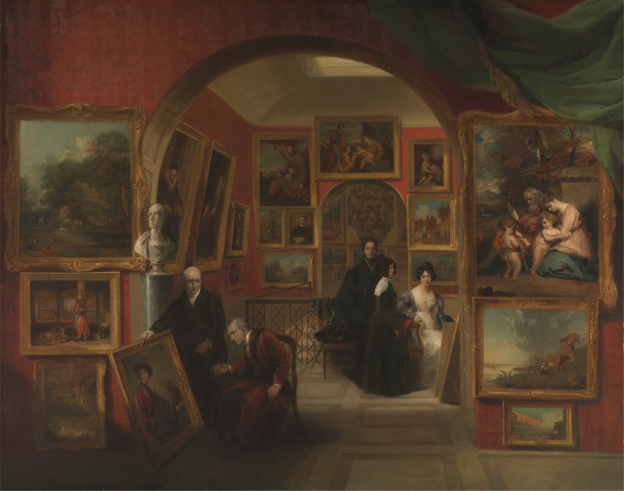 Het interieur van de British Institution Gallery door John Scarlett Davis