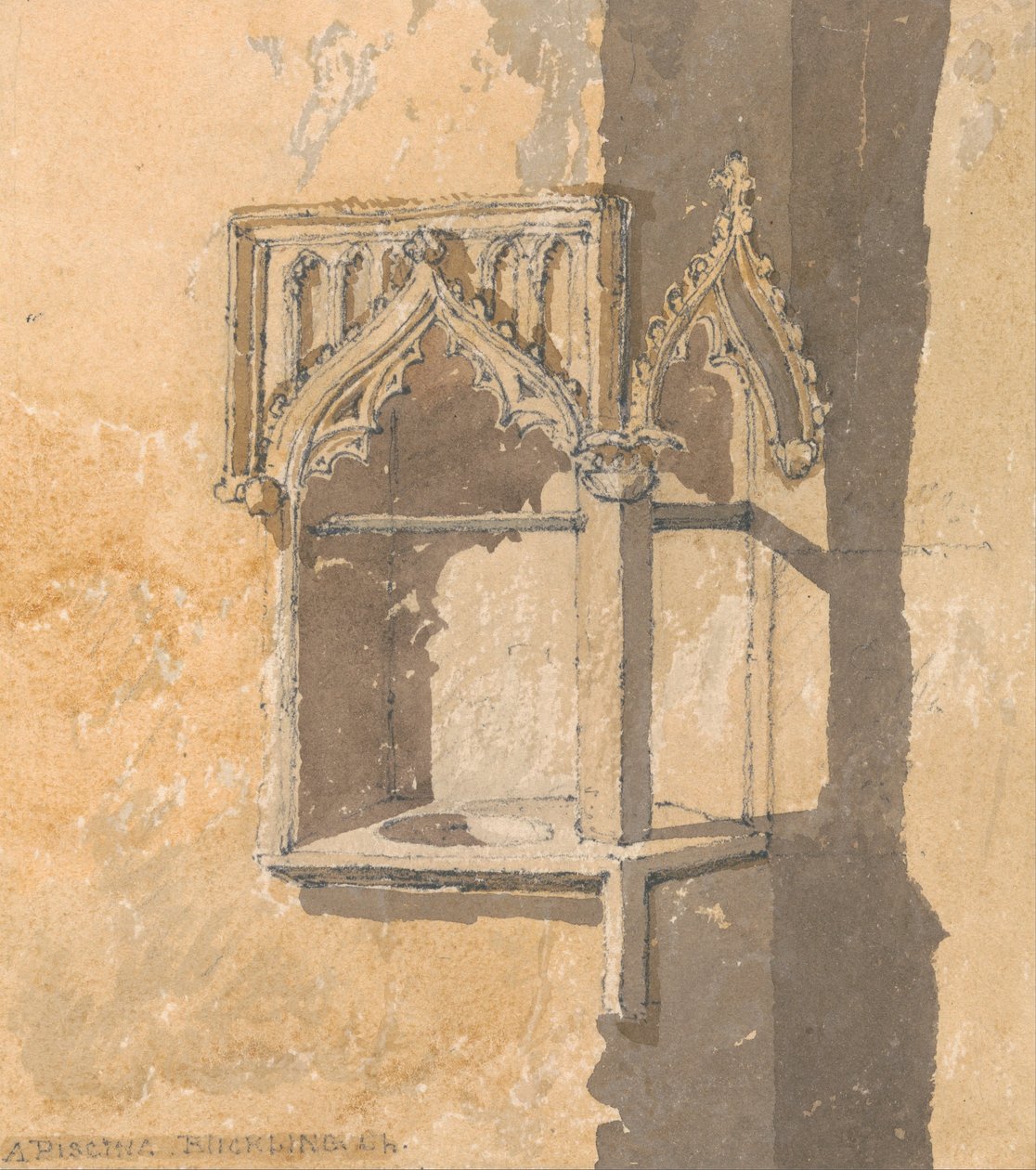 Een piscina in Blickling Church, Norfolk door John Sell Cotman