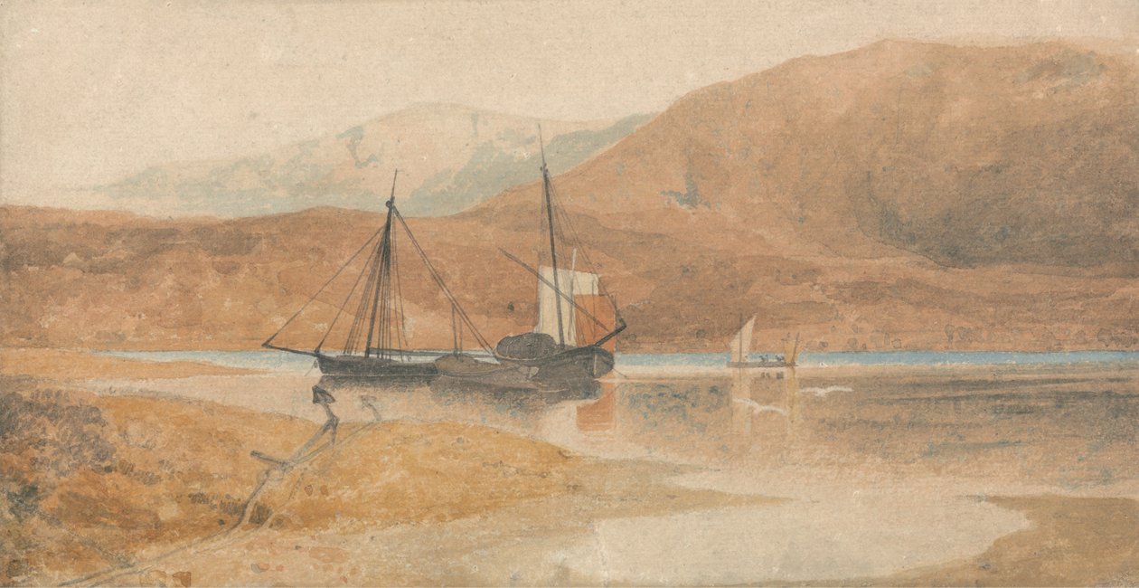 Monding van de Mawddach bij Barmouth met Cader Idris, Noord-Wales door John Sell Cotman