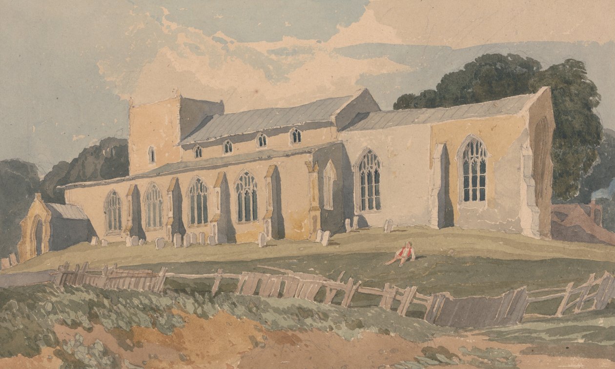 Blickling Church, Norfolk, uit het zuidoosten door John Sell Cotman