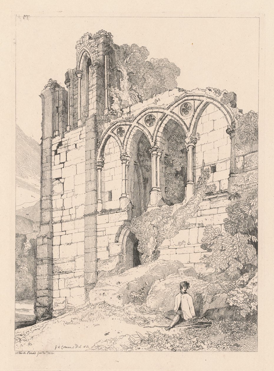 Easeby Abbey, Yorkshire door John Sell Cotman