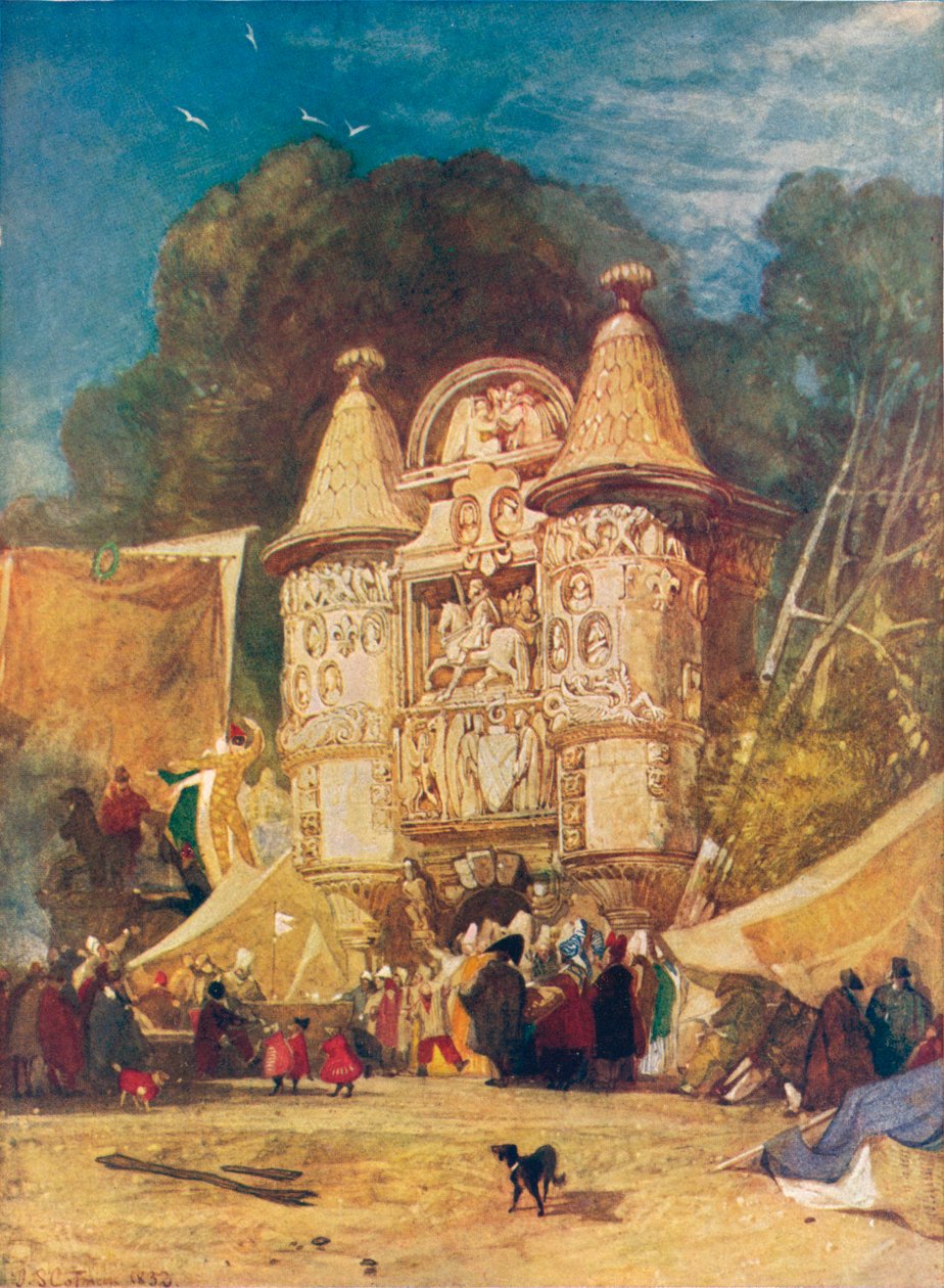 Poort van de Abdij Aumale, Normandië door John Sell Cotman